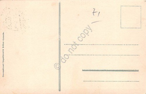 Cartolina Messina Illustrata Panorama osservatorio con incendio