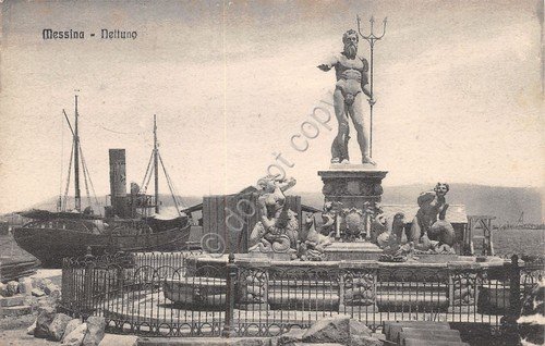 Cartolina Messina Nettuno barca Ed. Micali Santi 68725