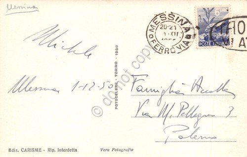 Cartolina Messina panorama 1950