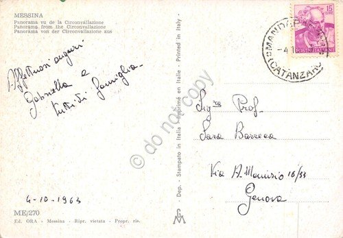 Cartolina Messina panorama dalla Circonvallazione 1963 | Immagine Gallery 2