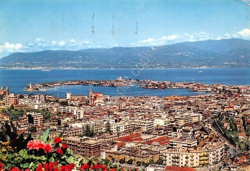 Cartolina Messina Panorama timbro a targhetta stradale 1968 | Immagine principale
