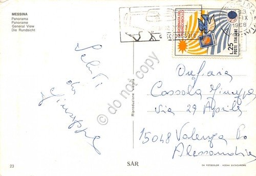 Cartolina Messina Panorama timbro a targhetta stradale 1968 | Immagine Gallery 2