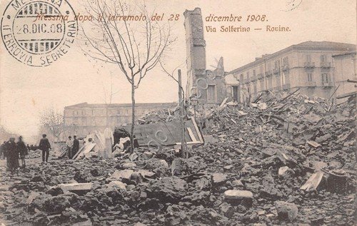 Cartolina Messina Terremoto 1908 Via Solferino