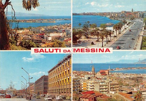 Cartolina Messina vedute varie città 1983