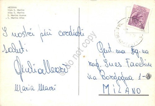 Cartolina Messina Viale San Martino Rotino Birra Dreher auto bus | Immagine Gallery 2