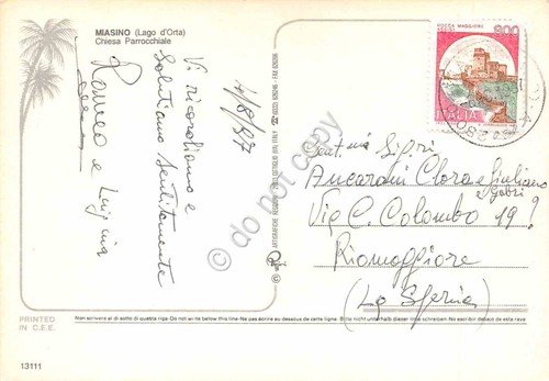 Cartolina Miasino - Chiesa Parrocchiale 1987
