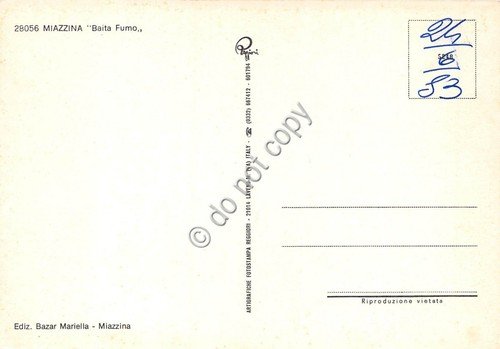 Cartolina Miazzina Baita Fumo | Immagine Gallery 2