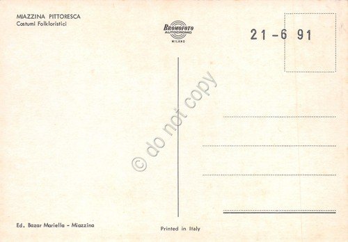 Cartolina Miazzina Costumi Tradizionali (Verbania) | Immagine Gallery 2