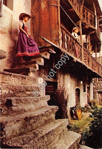 Cartolina Miazzina vecchia costumi tradizionali | Immagine principale