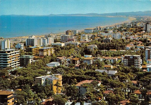 Cartolina MiIlano Marittima e Cervia panorama 1983 (Ravenna)