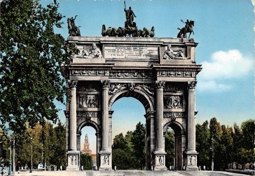 Cartolina Milano arco della Pace