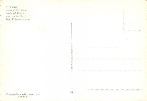 Cartolina Milano arco della Pace
