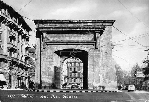 Cartolina Milano Arco Porta Romana anni '50 | Immagine principale