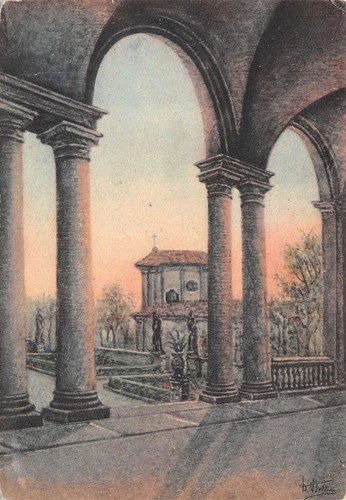 Cartolina Milano Atrio Casa Residenza Sociale di Niguarda Illustrata Bellini | Immagine principale