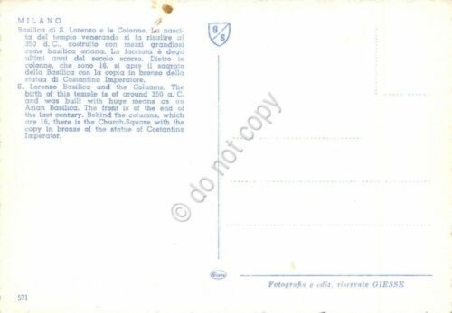 Cartolina Milano Basilica San Lorenzo e Colonne | Immagine Gallery 2