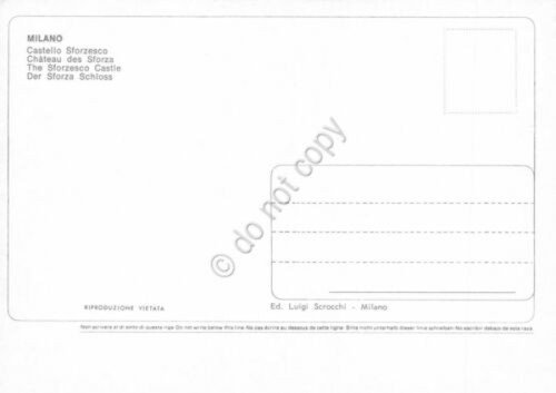 Cartolina Milano Castello Sforzesco auto d'epoca Fiat 500