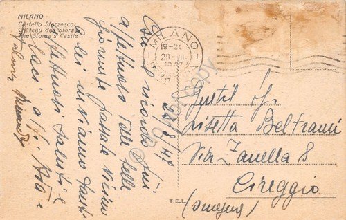 Cartolina Milano Castello Sforzesco fontana animata 1947 | Immagine Gallery 2