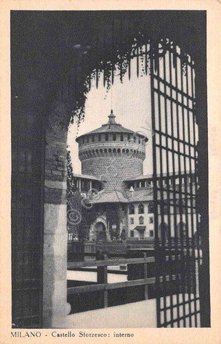 Cartolina Milano Castello Sforzesco interno 1903 | Immagine principale