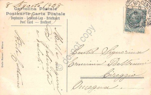 Cartolina Milano Castello Sforzesco lato Nord illustrata 1908 | Immagine Gallery 2