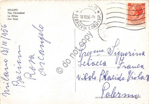 Cartolina Milano Cattedrale Duomo 1956