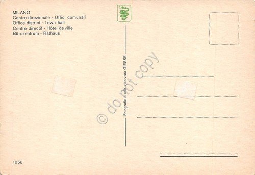 Cartolina Milano Centro Direzionale Uffici comunali anni '60 | Immagine Gallery 2