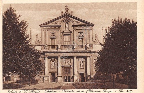 Cartolina Milano Chiesa di S. Angelo Facciata 1928