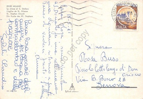 Cartolina Milano Chiesa di Santo Stefano tram | Immagine Gallery 2