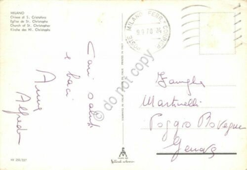 Cartolina Milano Chiesa San Cristoforo 1970