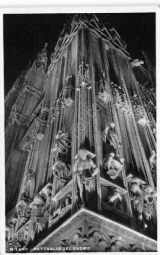 Cartolina Milano Dettaglio del Duomo Timbro a targhetta Visitate l'Italia | Immagine principale