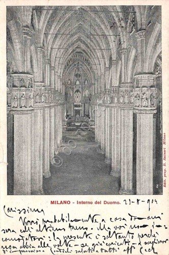 Cartolina Milano Duomo interno 1904 | Immagine principale