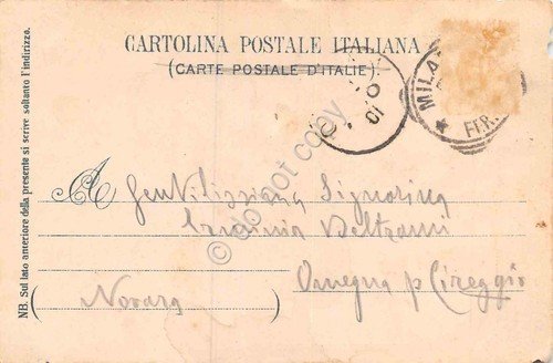 Cartolina Milano Duomo particolare del tetto animata 1901