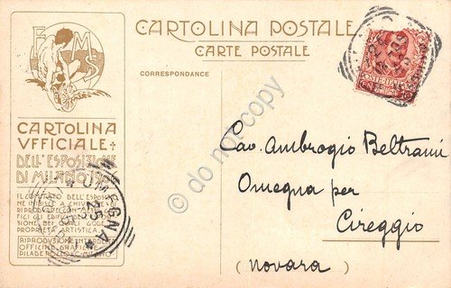 Cartolina Milano Esposizione 1906 Entrata Principale illustrata | Immagine Gallery 2