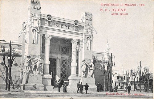 Cartolina Milano Esposizione 1906 N.6 Igiene Arch Bongi animata Ed … | Immagine principale
