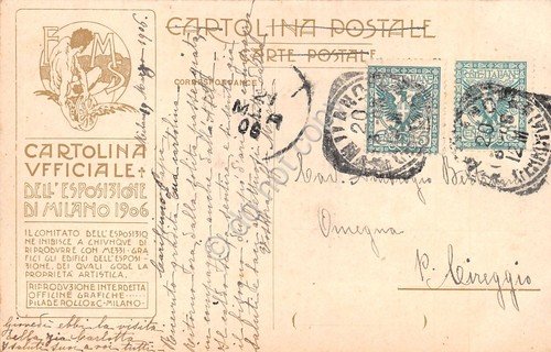 Cartolina Milano Esposizione 1906 Pilade Rocco n. 5 Agraria Arch … | Immagine Gallery 2