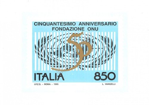 Cartolina Milano Fiera 50°anniversario ONU 1995 filatelica