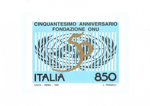 Cartolina Milano Fiera 50°anniversario ONU 1995 filatelica | Immagine principale