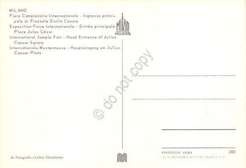Cartolina Milano Fiera Campionaria Internazionale Piazza G. Cesare vista aerea