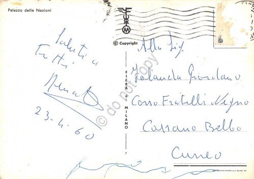 Cartolina Milano Fiera di Milano Padiglione delle Nazioni 1960
