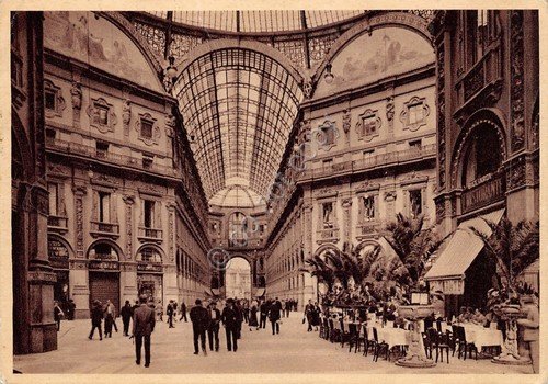 Cartolina Milano Galleria Vittorio Emanuele Interno 1937 | Immagine principale