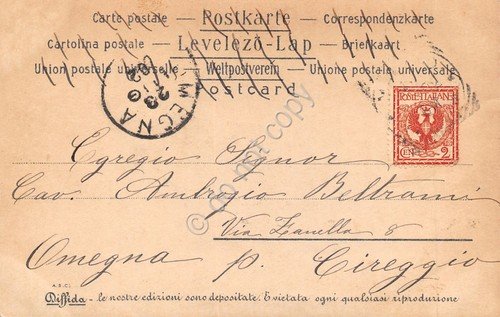 Cartolina Milano Galleria Vittorio Emanuele ottagono foto cartolina 1902