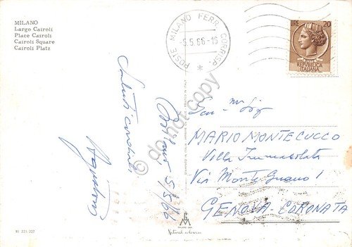 Cartolina Milano Largo Cairoli Castello animata 1966