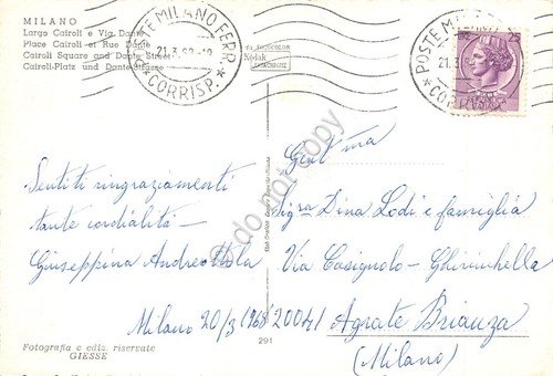 Cartolina Milano Largo Cairoli Via Dante 1968 | Immagine Gallery 2