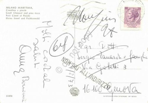 Cartolina Milano Marittima Canalino e pineta 1973