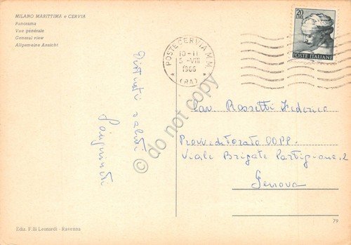 Cartolina Milano Marittima e Cervia panorama stabilimenti spiaggia dall'alto '66 | Immagine Gallery 2