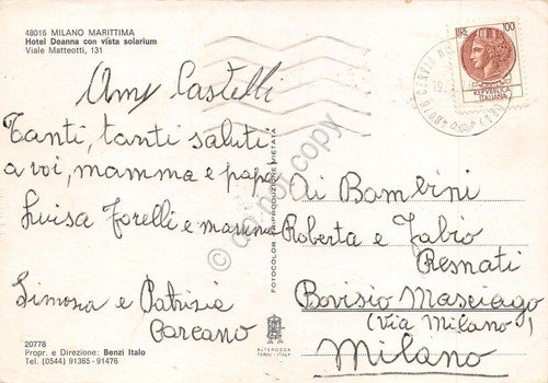 Cartolina Milano Marittima Hotel Deanna