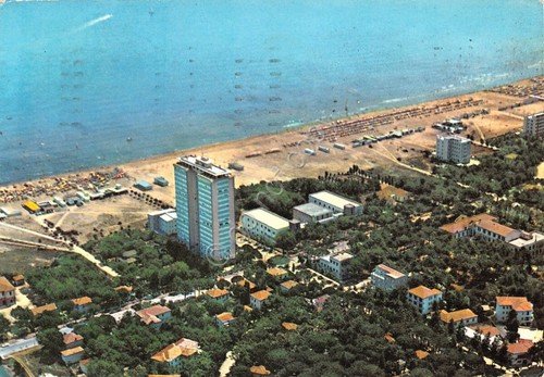 Cartolina Milano Marittima Panorama aereo 1968 (Ravenna)