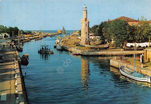 Cartolina Milano Marittima porto canale e faro barche anni '80 | Immagine principale