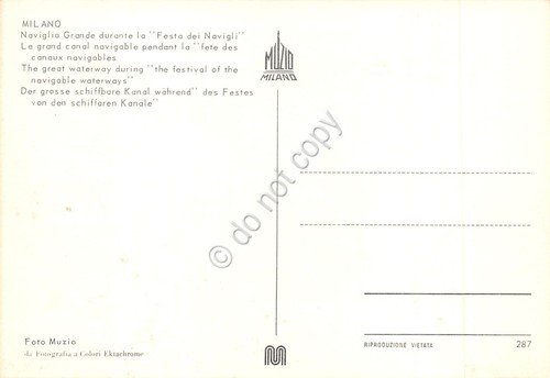 Cartolina Milano Naviglio Grande Festa dei Navigli animata case anni … | Immagine Gallery 2