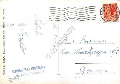 Cartolina Milano Piazza 4 Novembre Philips Timbro Ristorante Maggiolina 1954 | Immagine Gallery 2