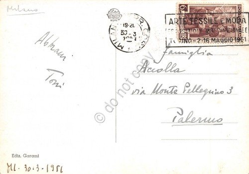 Cartolina Milano Piazza del Duomo 1951 Timbro Arte Tessile e … | Immagine Gallery 2